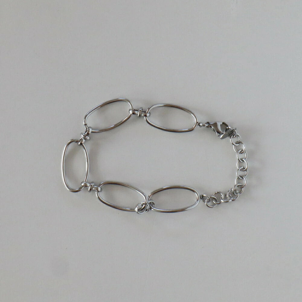 N070 stainless broad beans chain bracelet