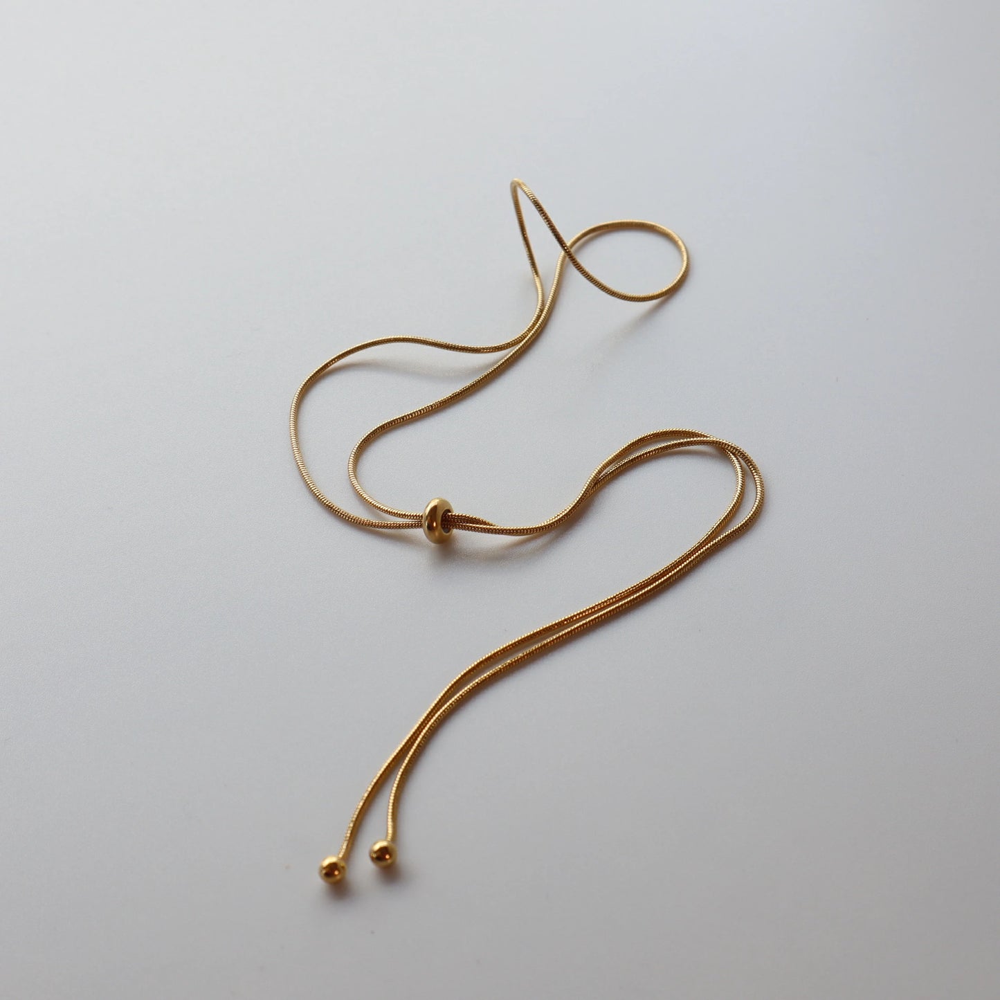 N004 stainless snake chain tie necklace