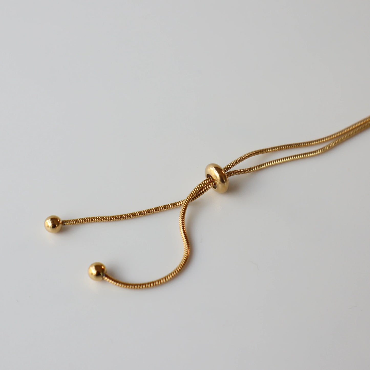 N004 stainless snake chain tie necklace