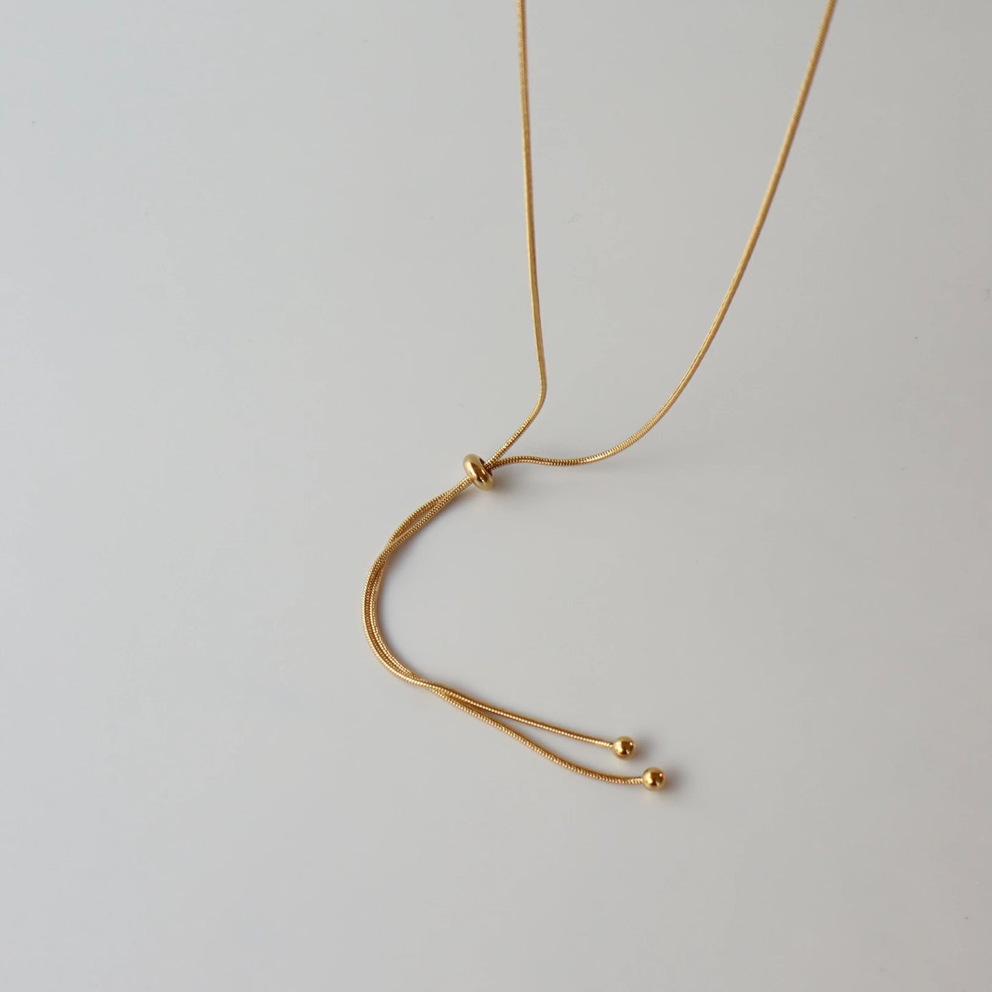 N004 stainless snake chain tie necklace