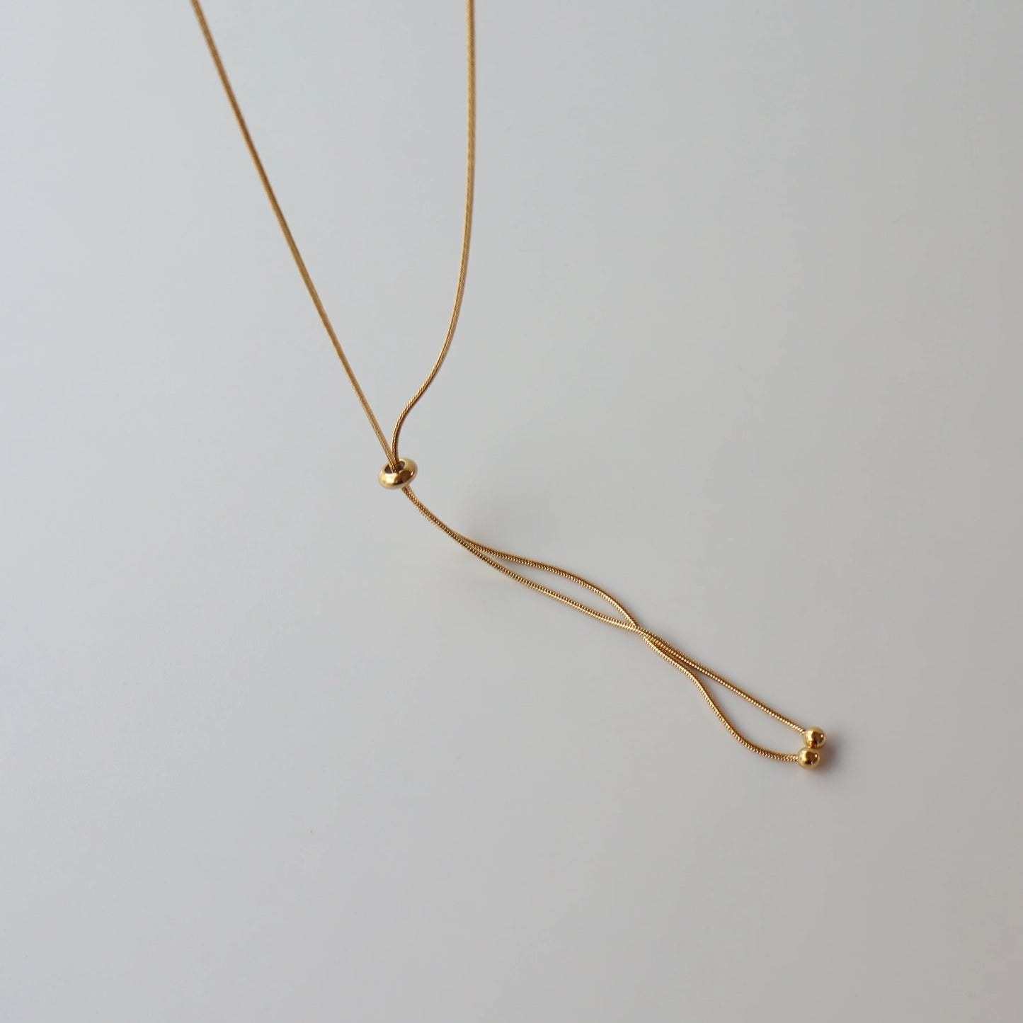 N004 stainless snake chain tie necklace