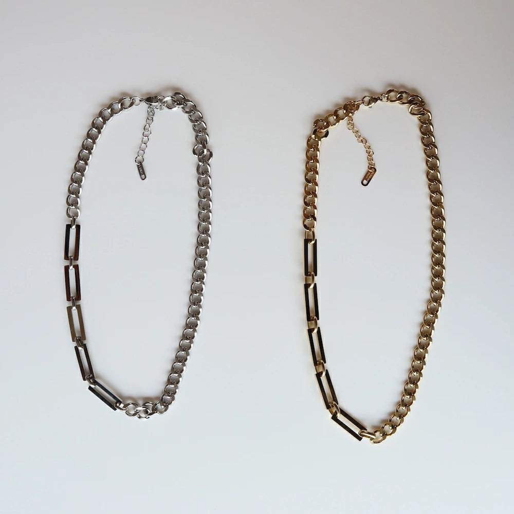 N006 stainless tough asymmetry necklace