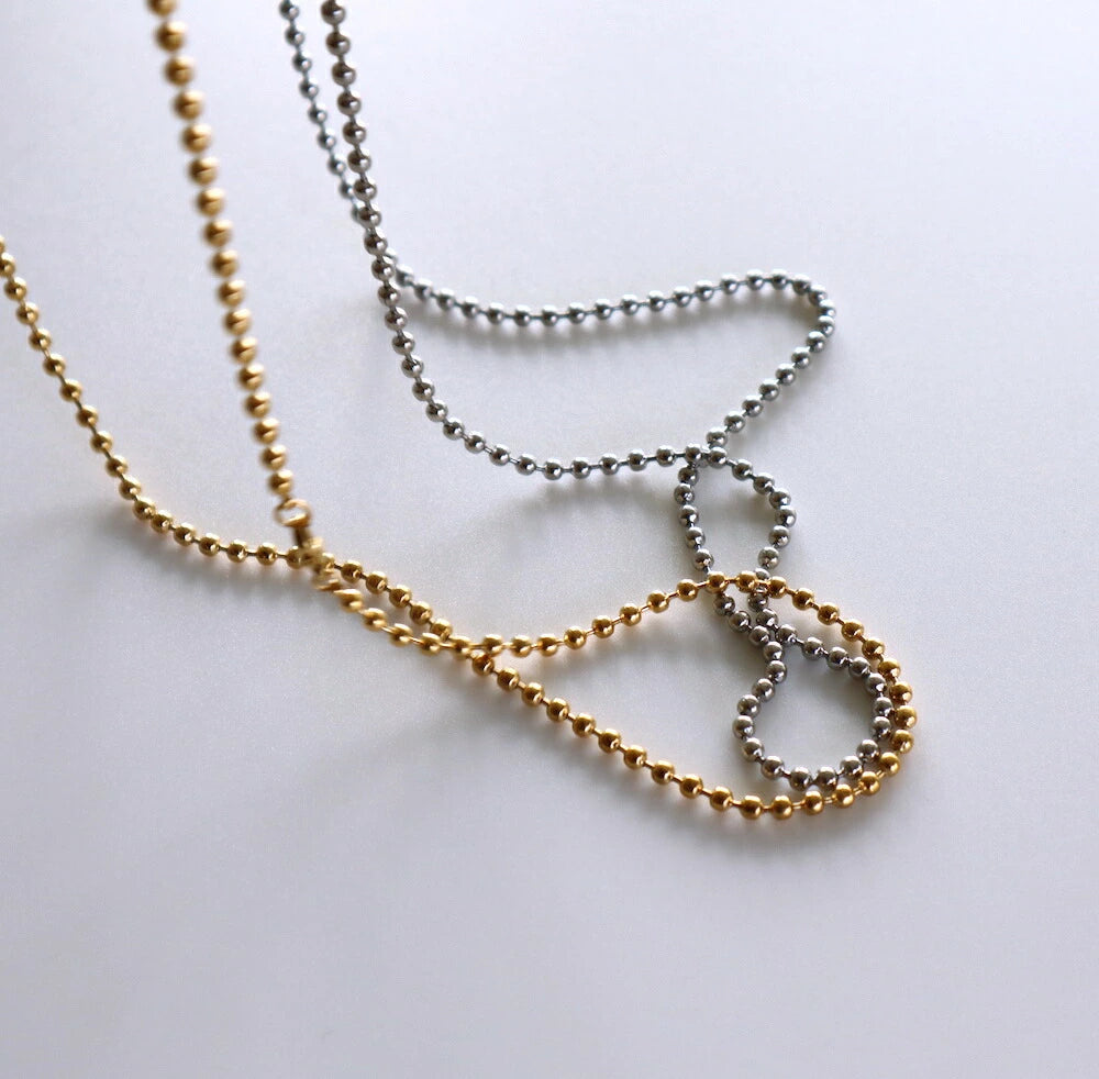 N009 stainless long ball chain necklace