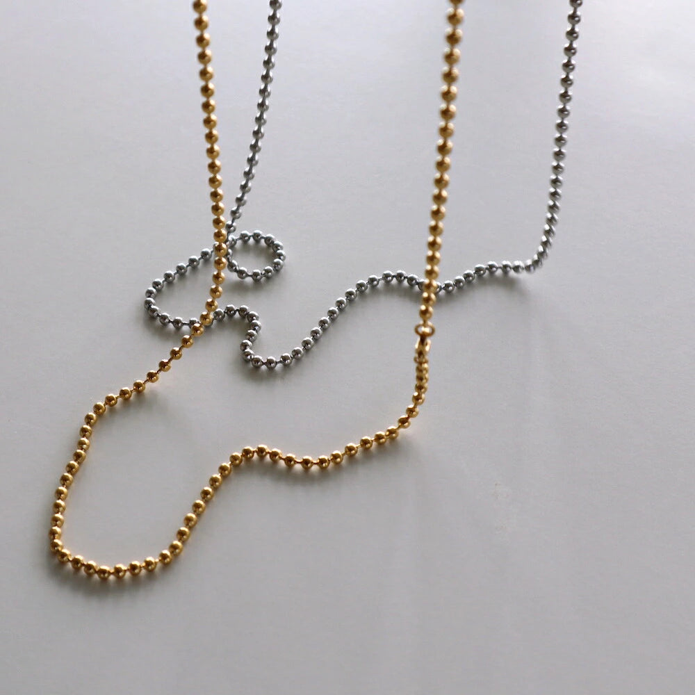 N009 stainless long ball chain necklace