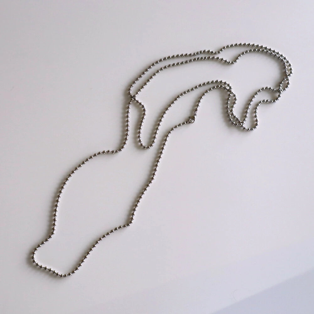 N009 stainless long ball chain necklace