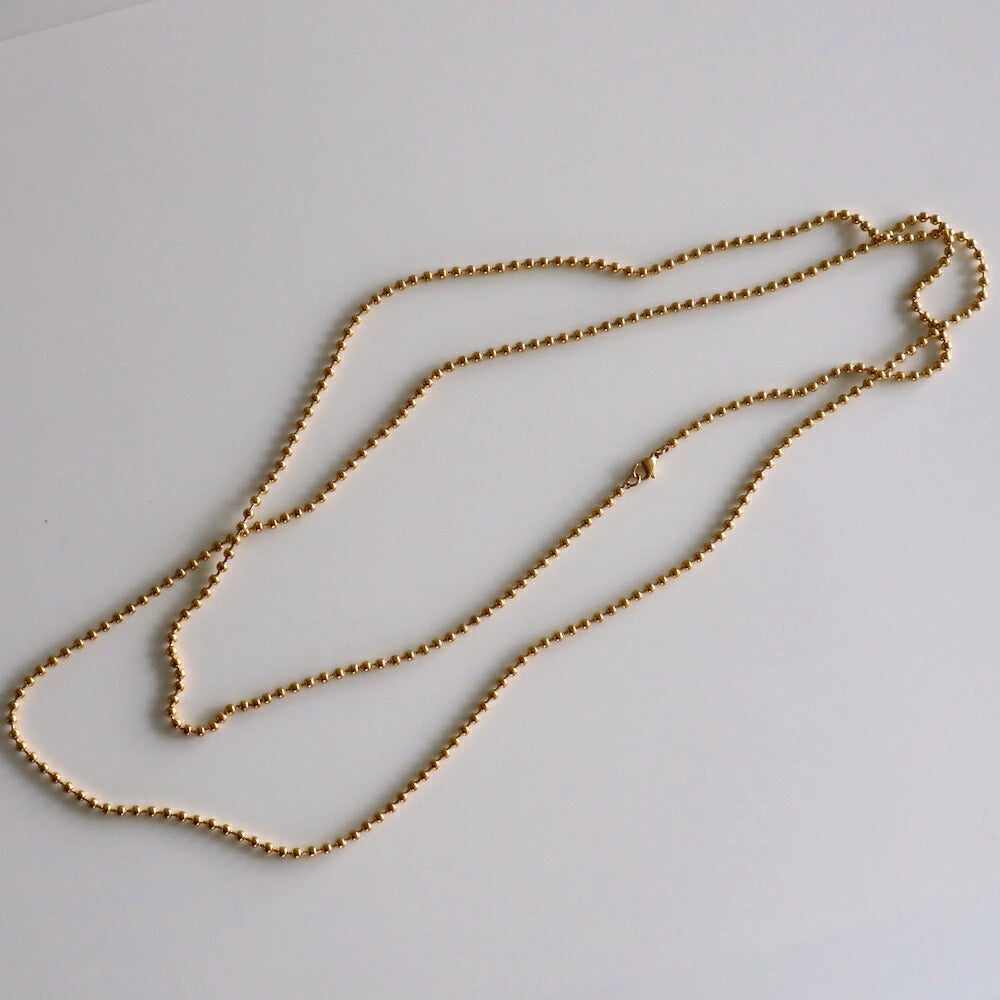 N009 stainless long ball chain necklace