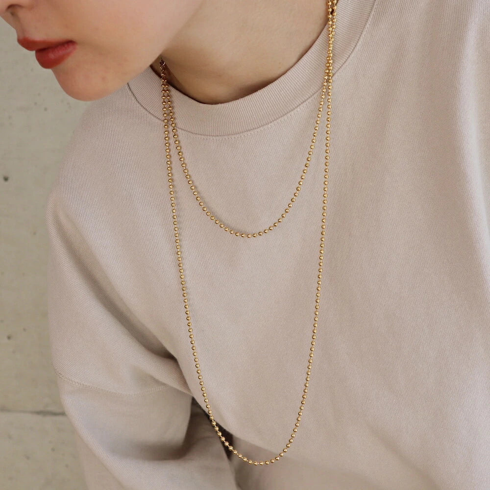 N009 stainless long ball chain necklace