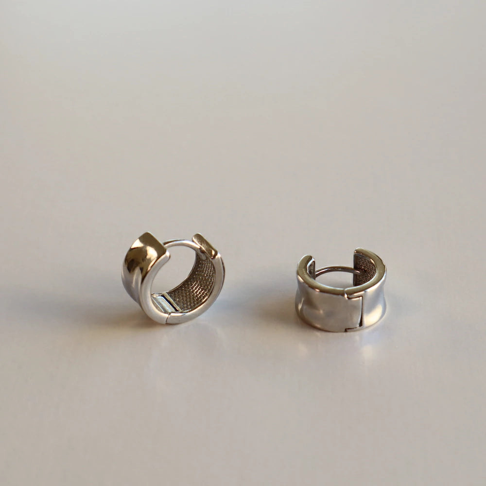 P001 silver925 flat hoop pierce