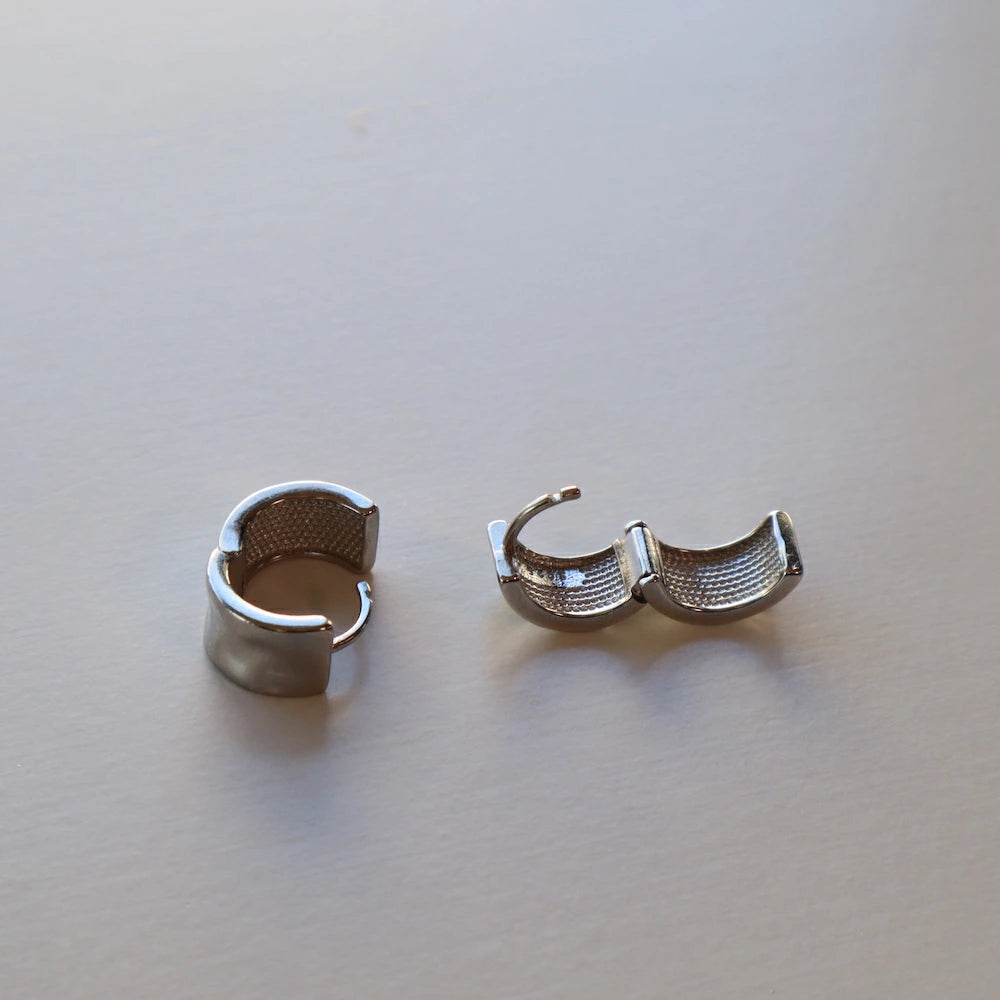 P001 silver925 flat hoop pierce