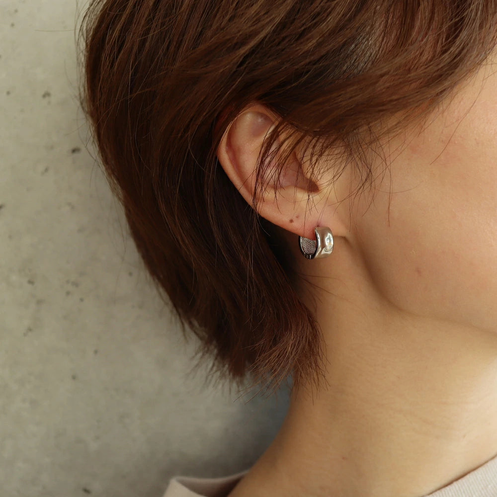 P001 silver925 flat hoop pierce