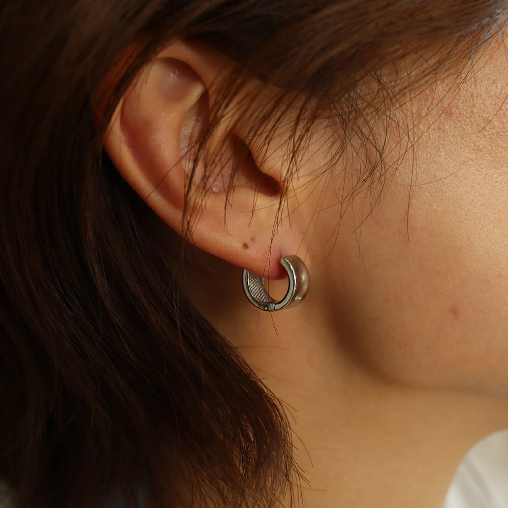P001 silver925 flat hoop pierce