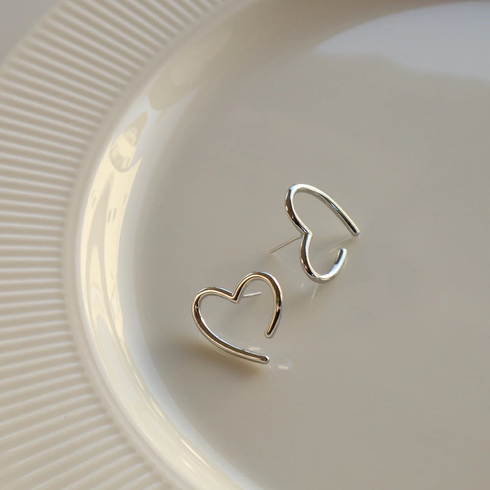P022 silver925 silver heart pierce