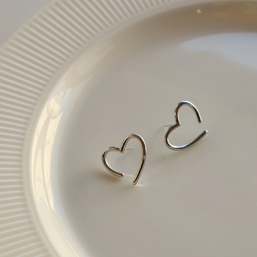 P022 silver925 silver heart pierce