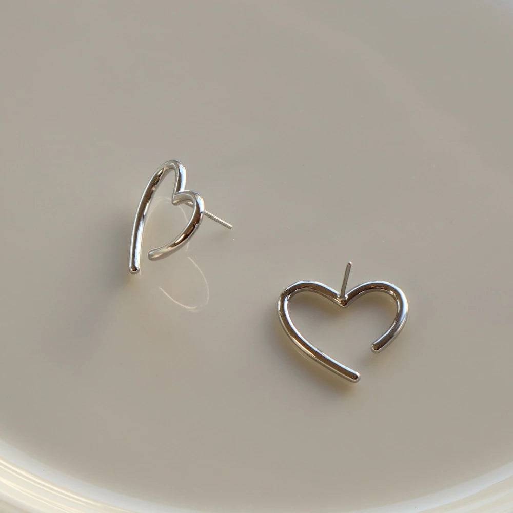 P022 silver925 silver heart pierce