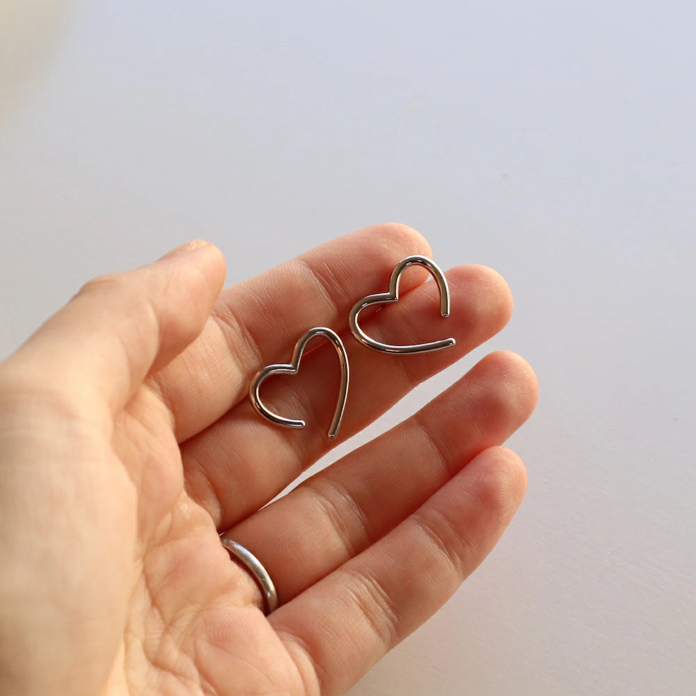 P022 silver925 silver heart pierce