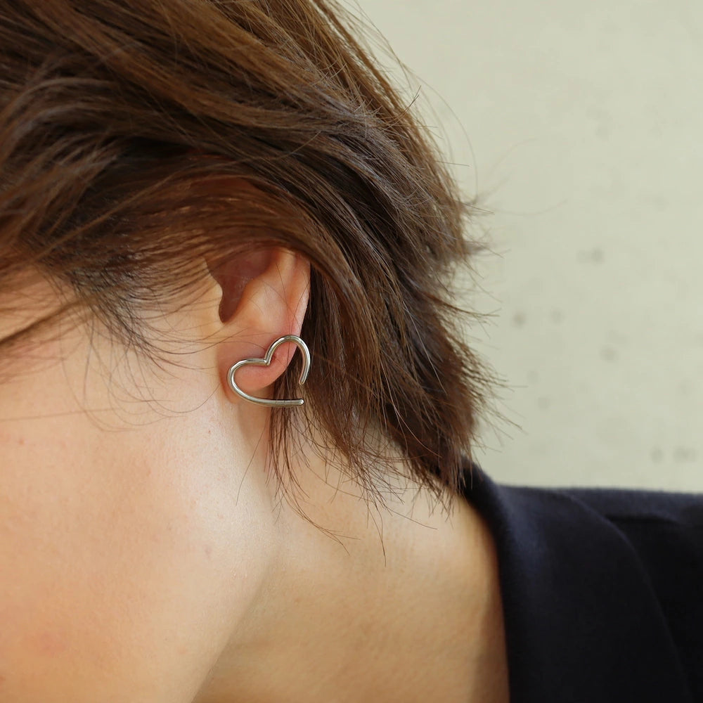 P022 silver925 silver heart pierce