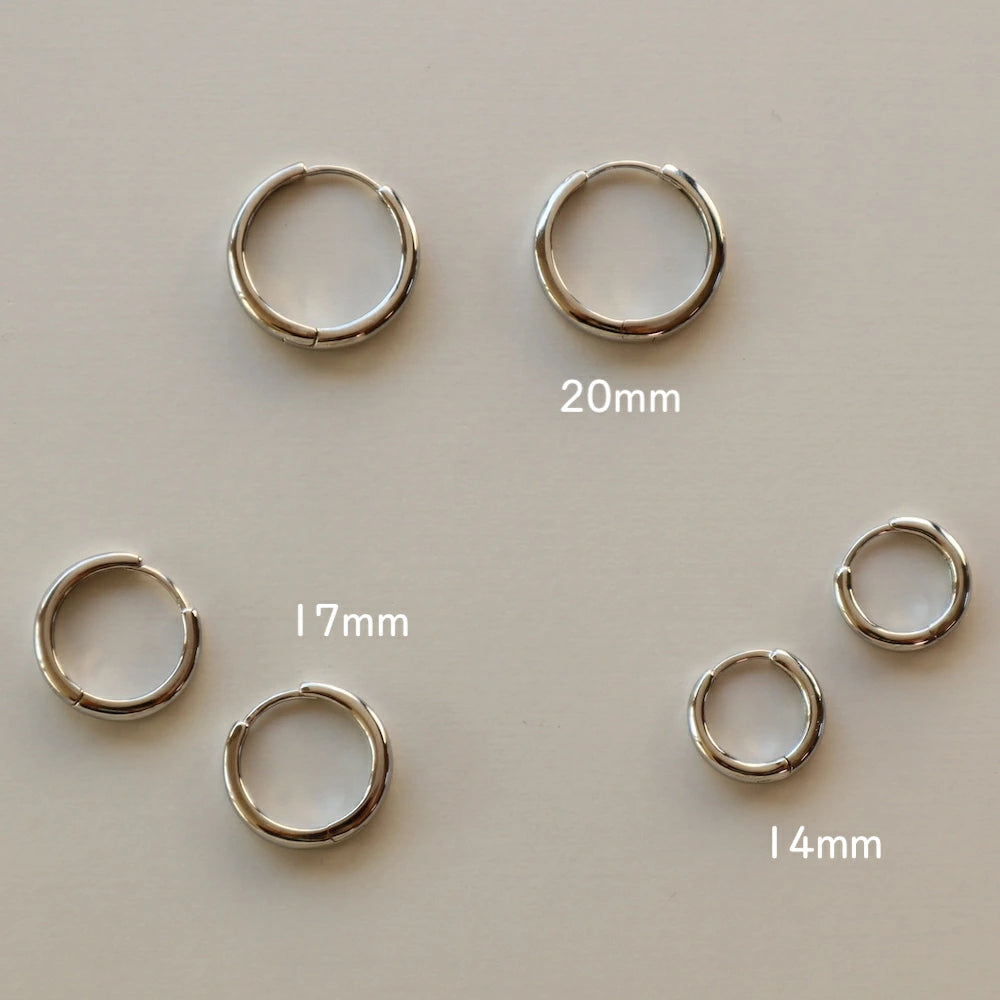 P306 silver925 3size simple silver hoop pierce