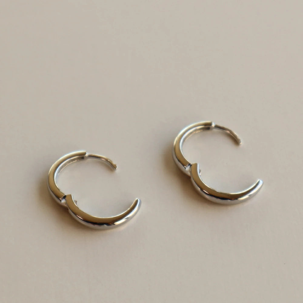 P306 silver925 3size simple silver hoop pierce