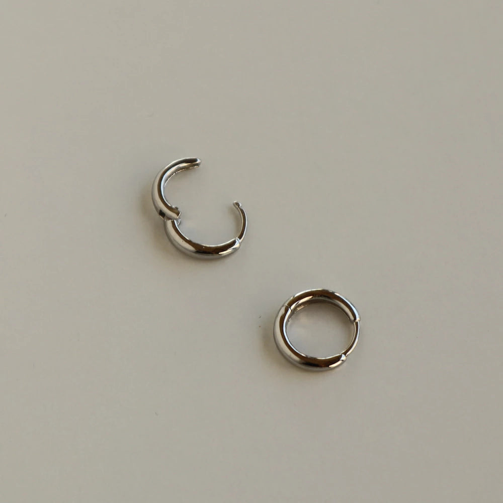 P306 silver925 3size simple silver hoop pierce