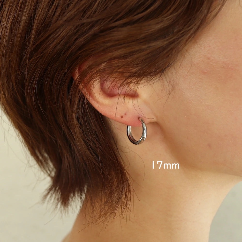 P306 silver925 3size simple silver hoop pierce