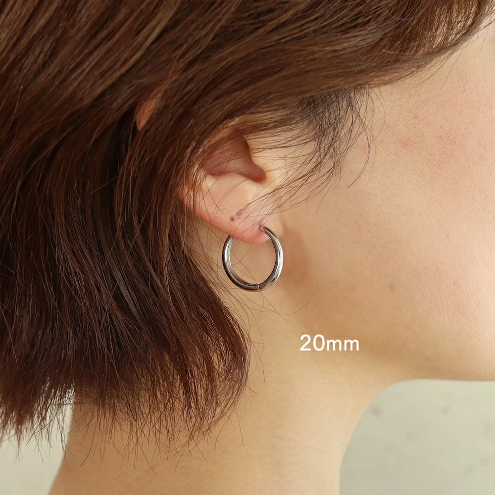 P306 silver925 3size simple silver hoop pierce