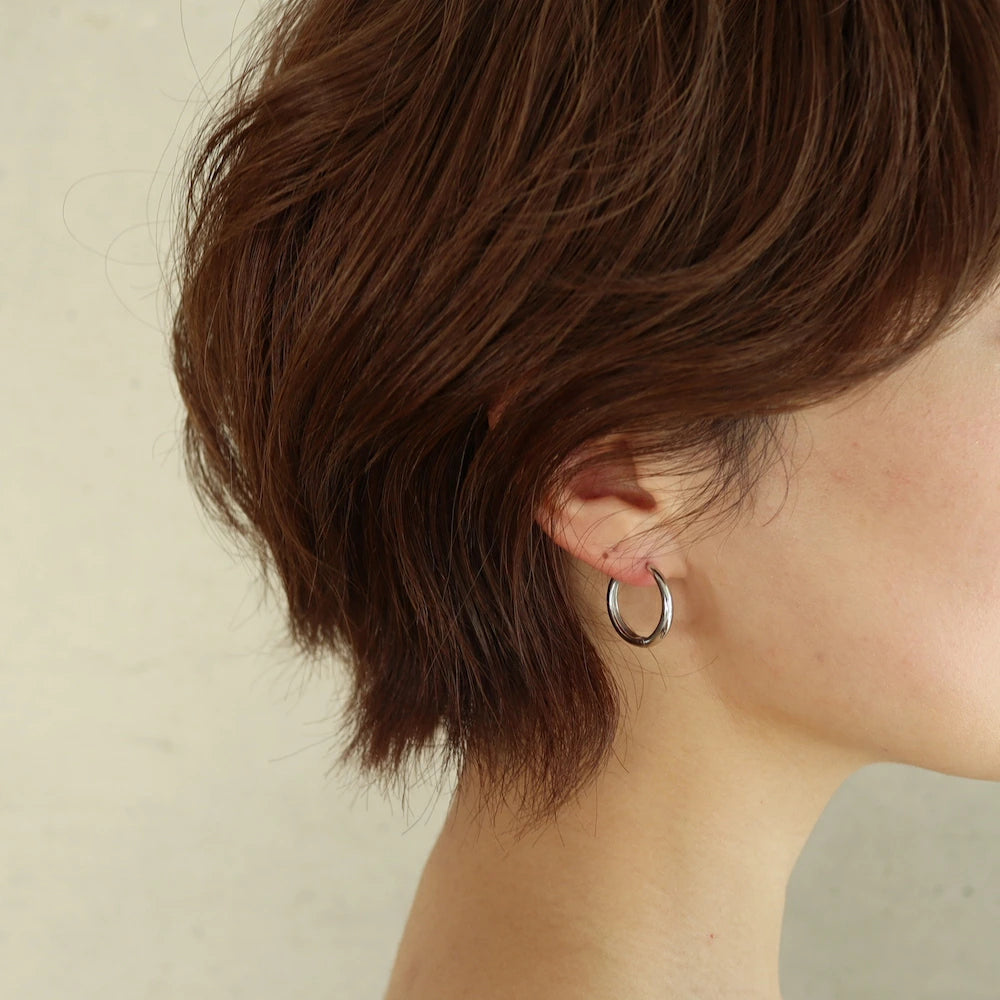 P306 silver925 3size simple silver hoop pierce
