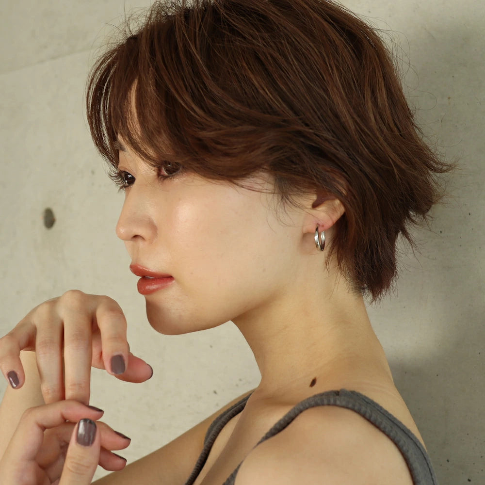 P306 silver925 3size simple silver hoop pierce