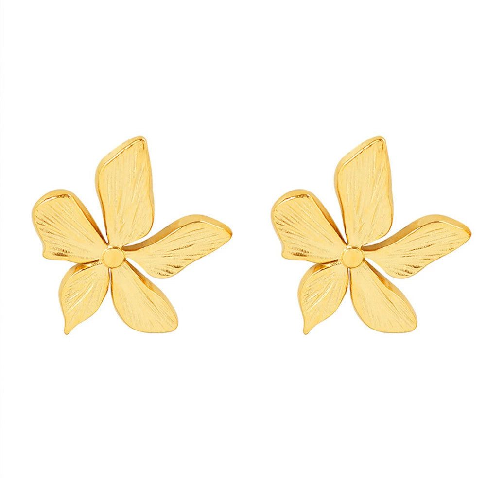 P037 stainless gold flower classical pierce