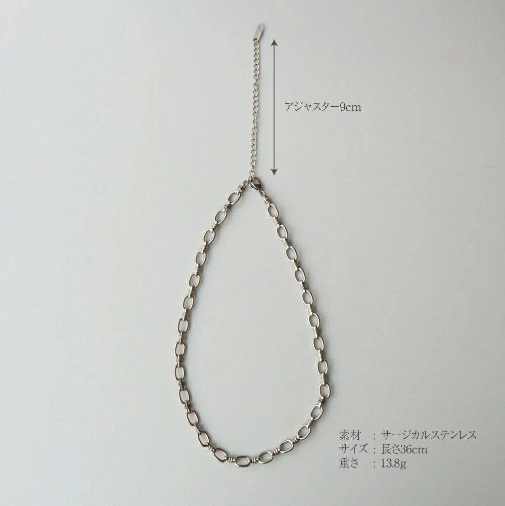 N147 stainless flat chain necklace