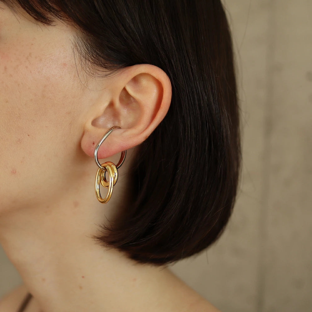 C129 bi-color big hoop earcuff