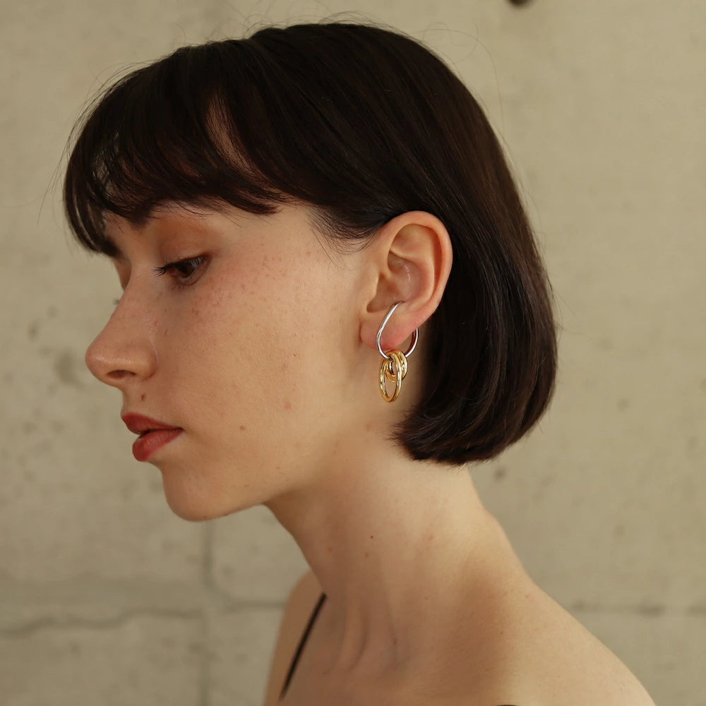C129 bi-color big hoop earcuff