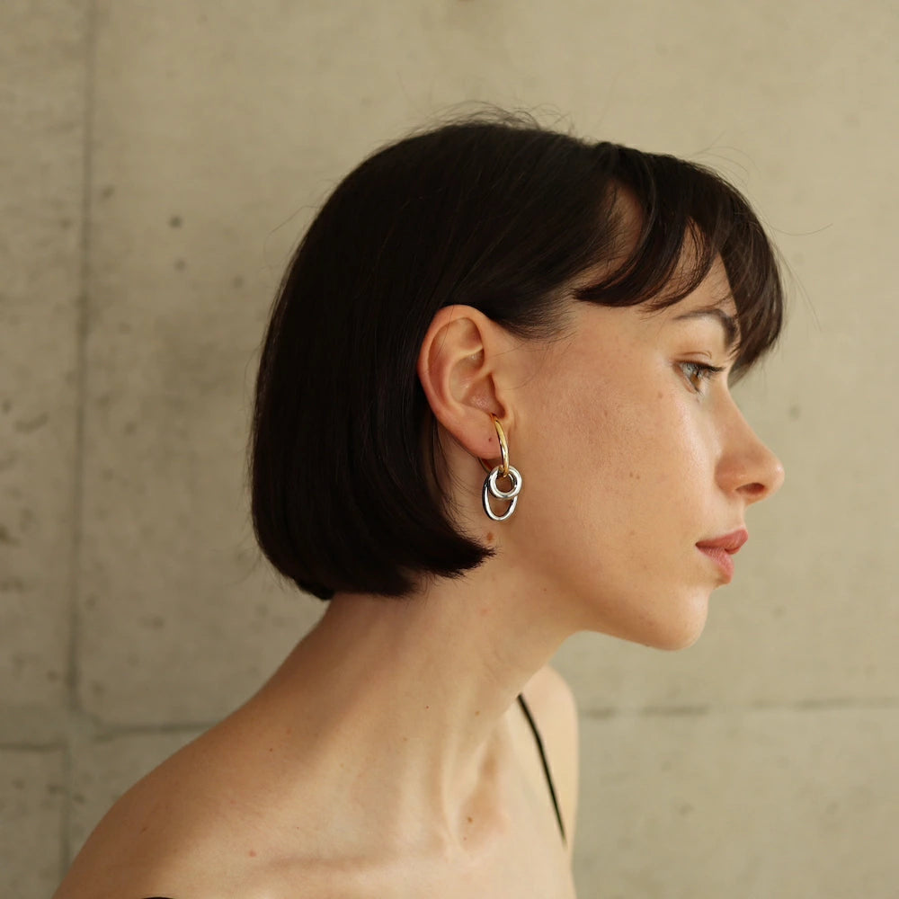 C129 bi-color big hoop earcuff