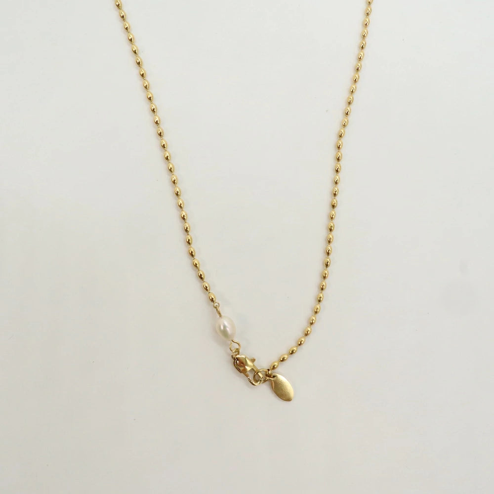 N020 stainless pearl cylinder chain bracelet