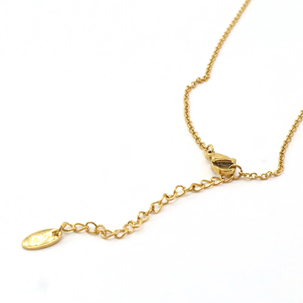 N022 stainless pearl cross pendant