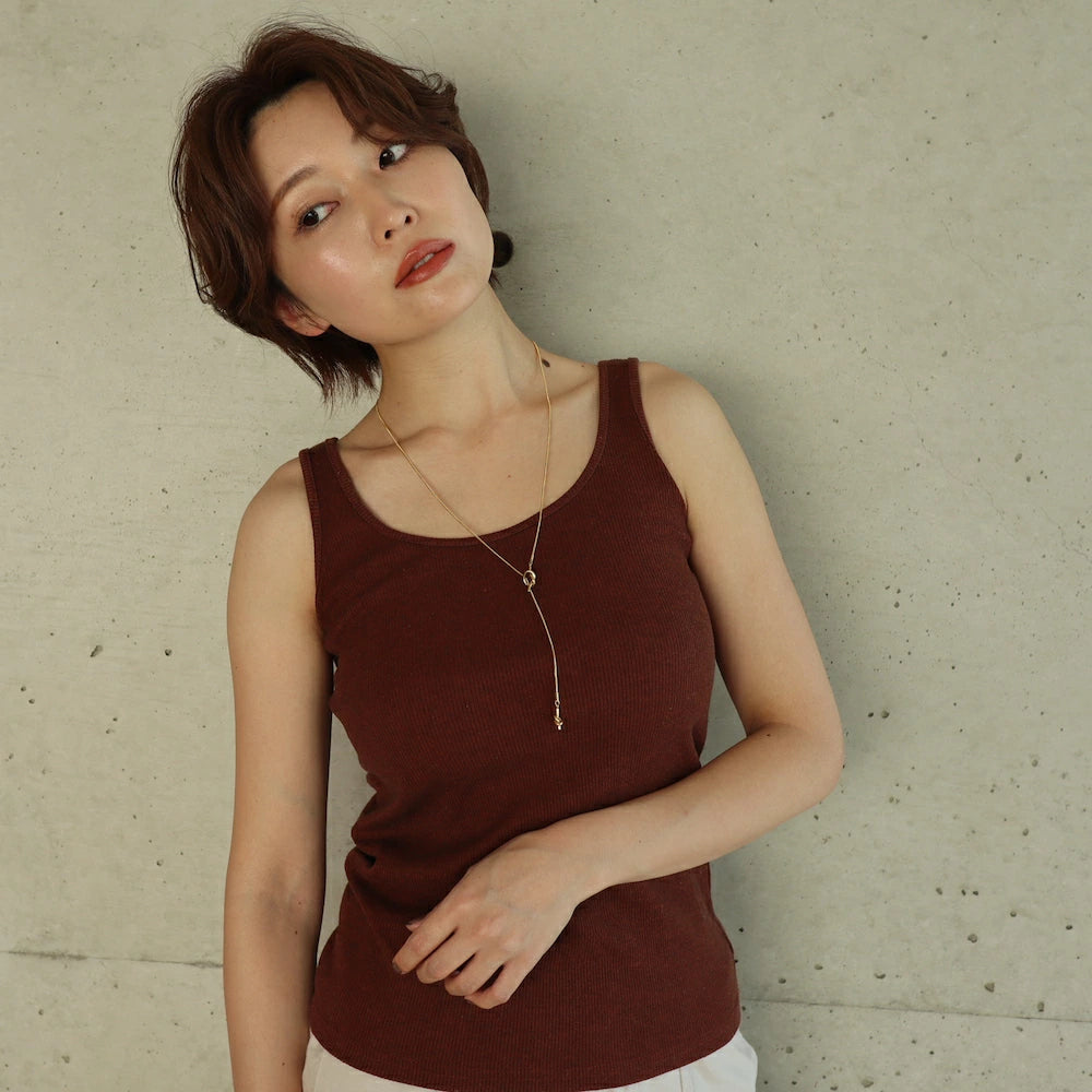 N024 stainless knot lariat necklace