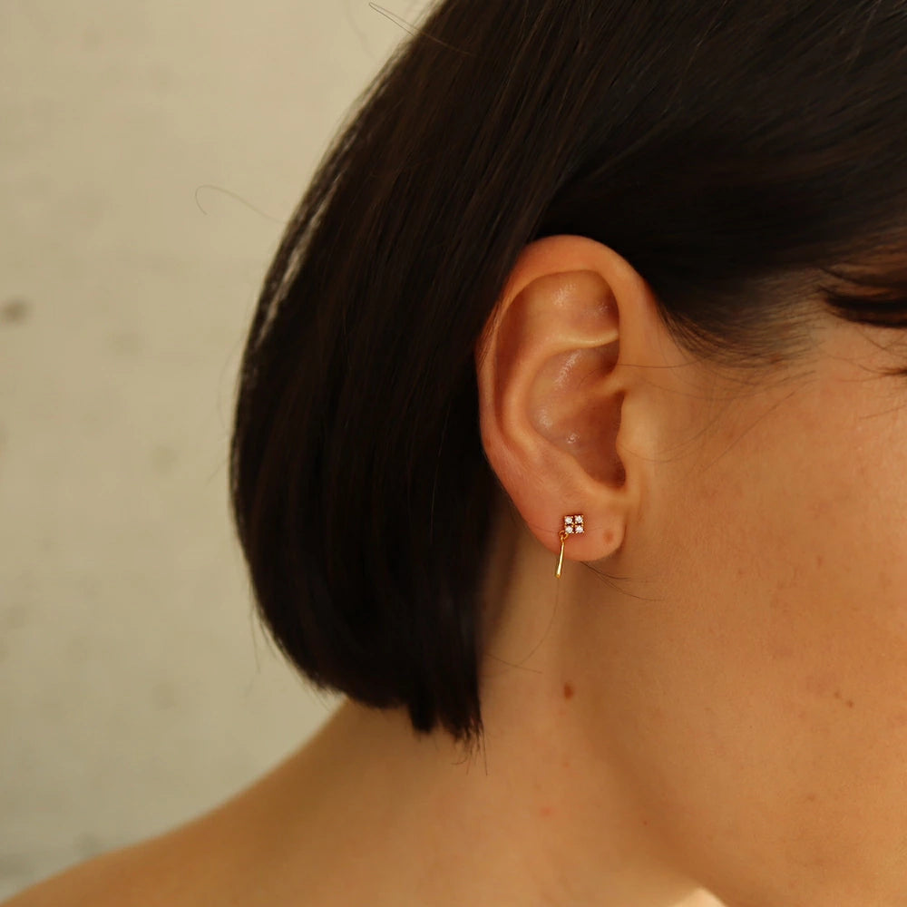 P057 silver925 drop flower pierce