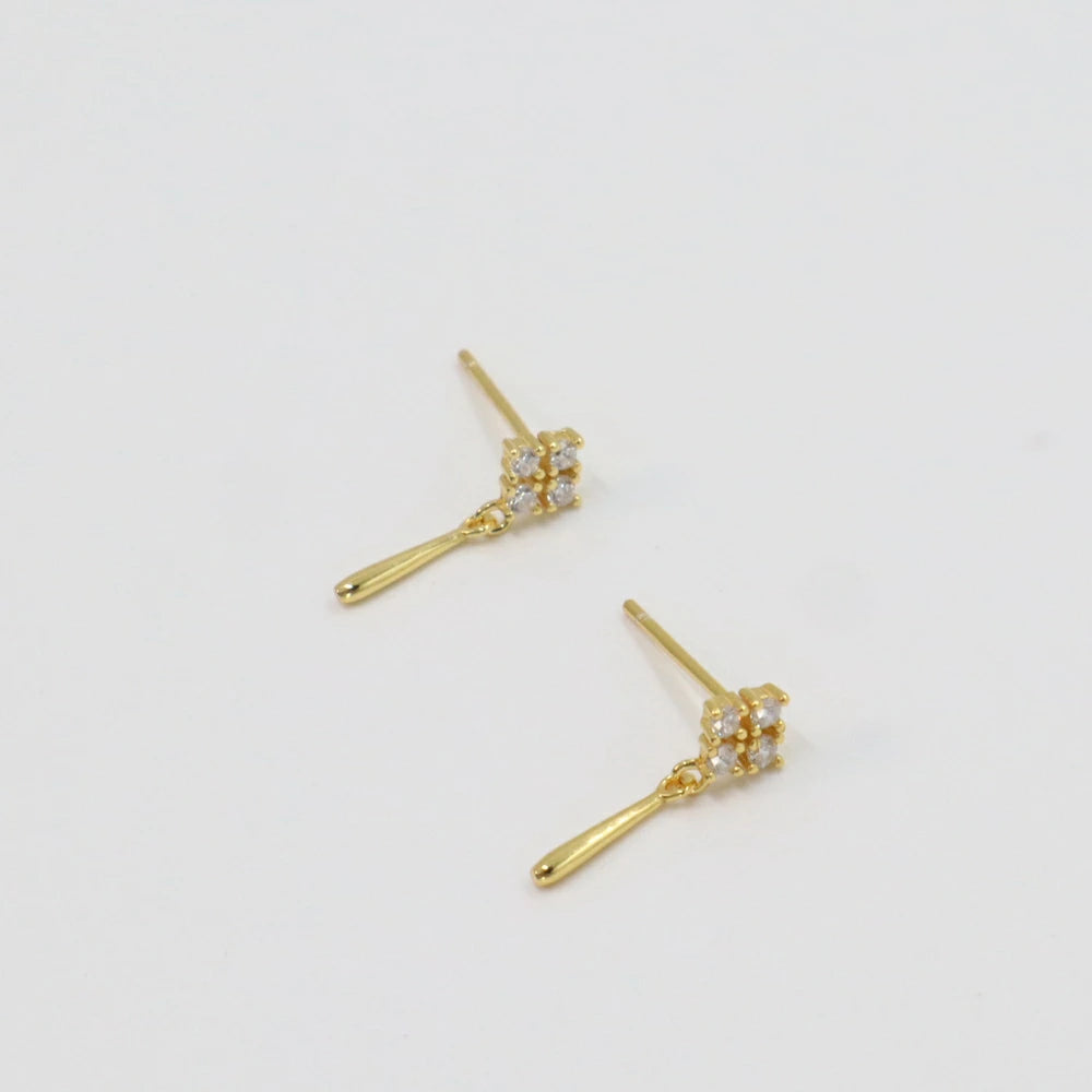 P057 silver925 drop flower pierce
