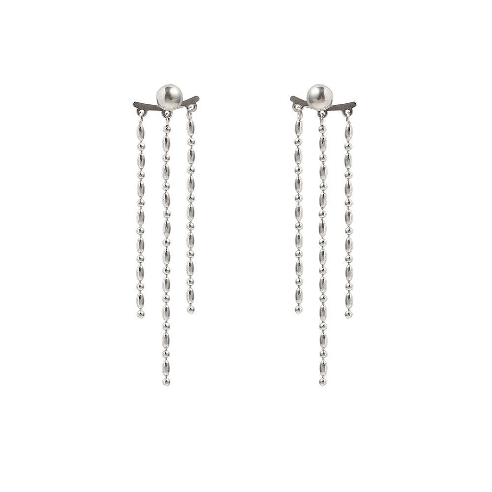 P281 stainless silver chain long pierce