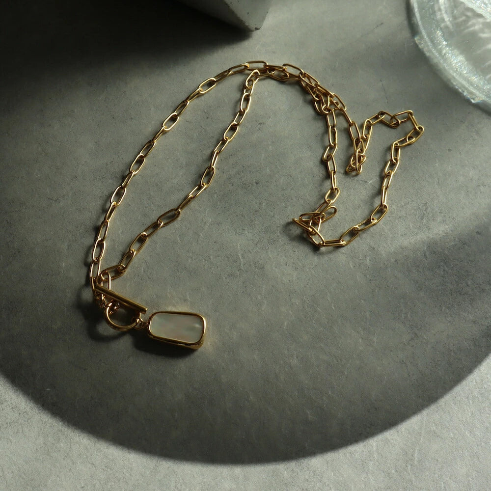 N087 stainless shell necklace