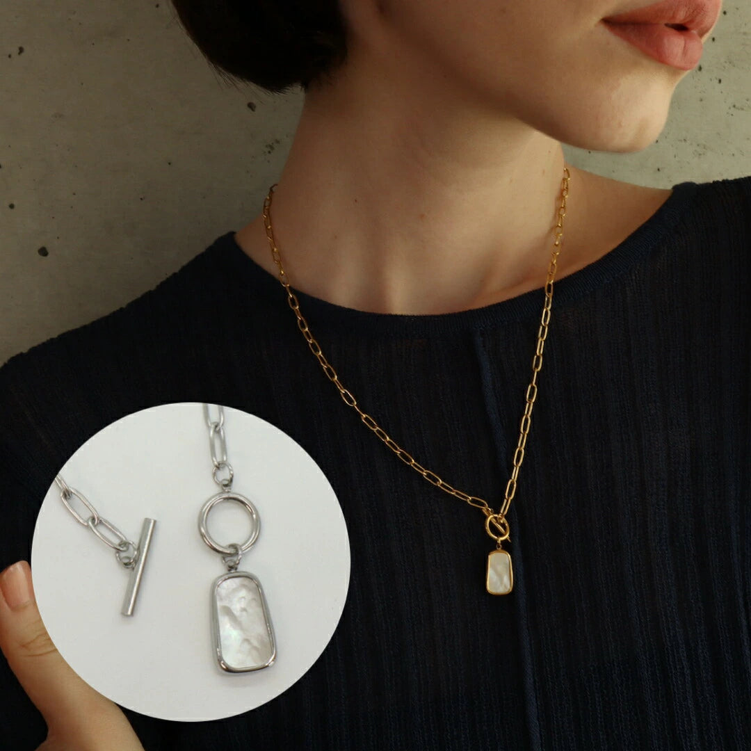 N087 stainless shell necklace