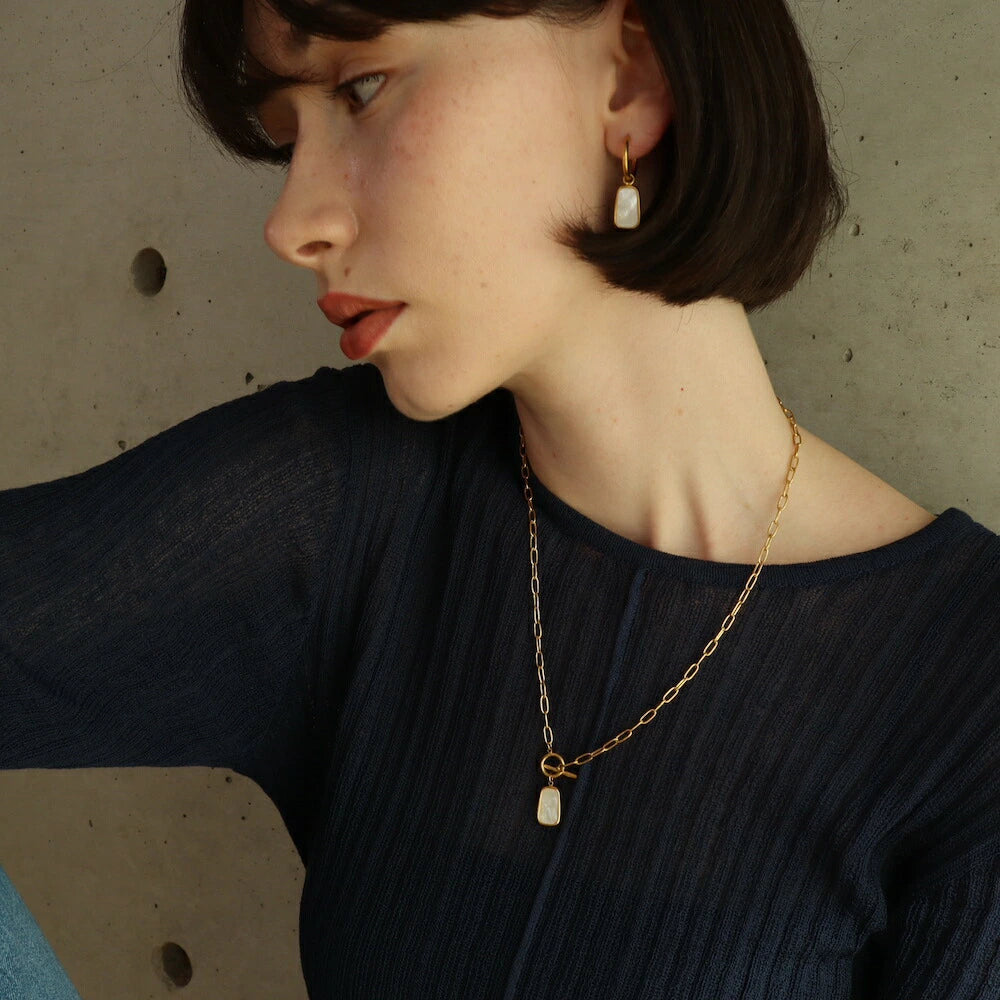N087 stainless shell necklace