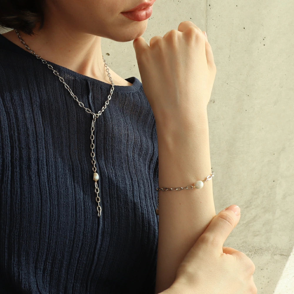 N098 stainless cut chain bracelet