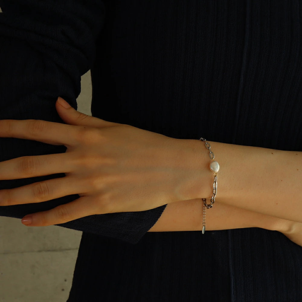 N098 stainless cut chain bracelet