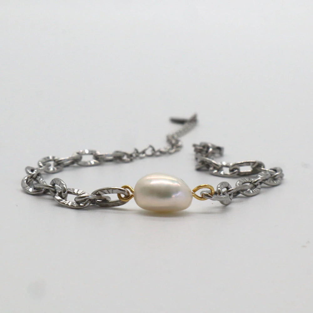 N098 stainless cut chain bracelet