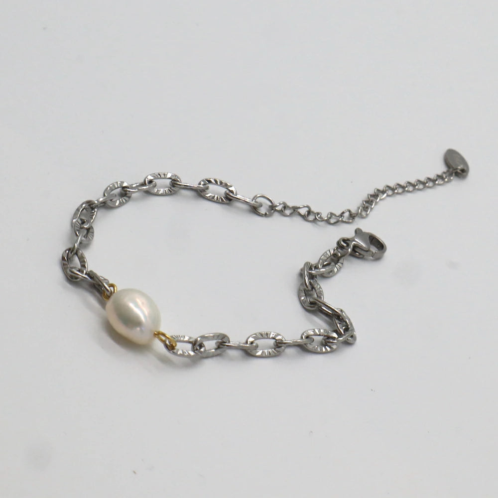 N098 stainless cut chain bracelet