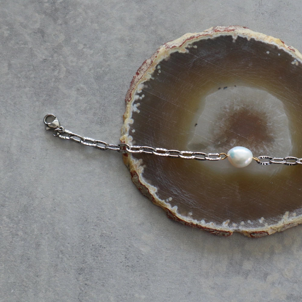 N098 stainless cut chain bracelet