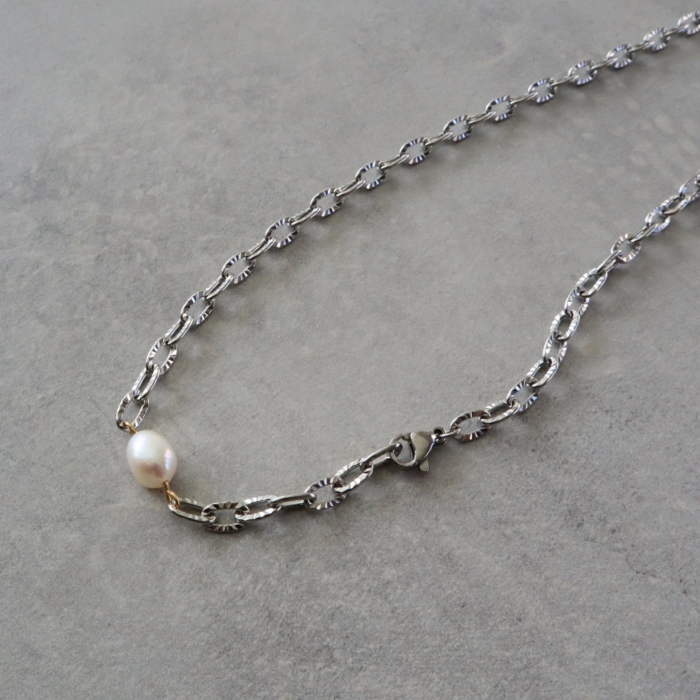 N092 stainless adjustfree cut chain necklace