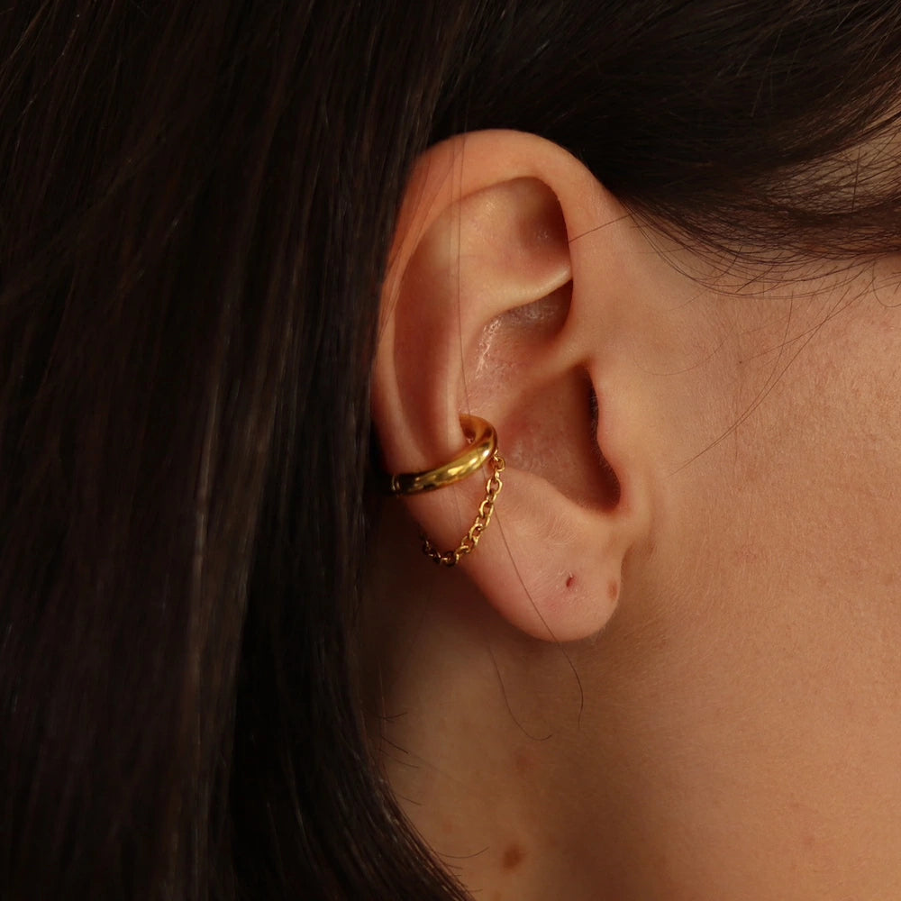 C008 stainless joint chain earcuff