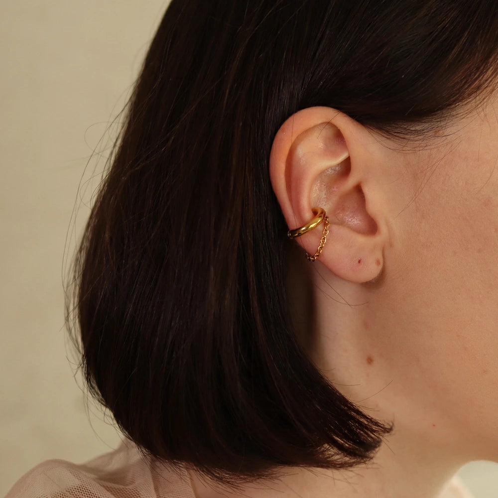 C008 stainless joint chain earcuff
