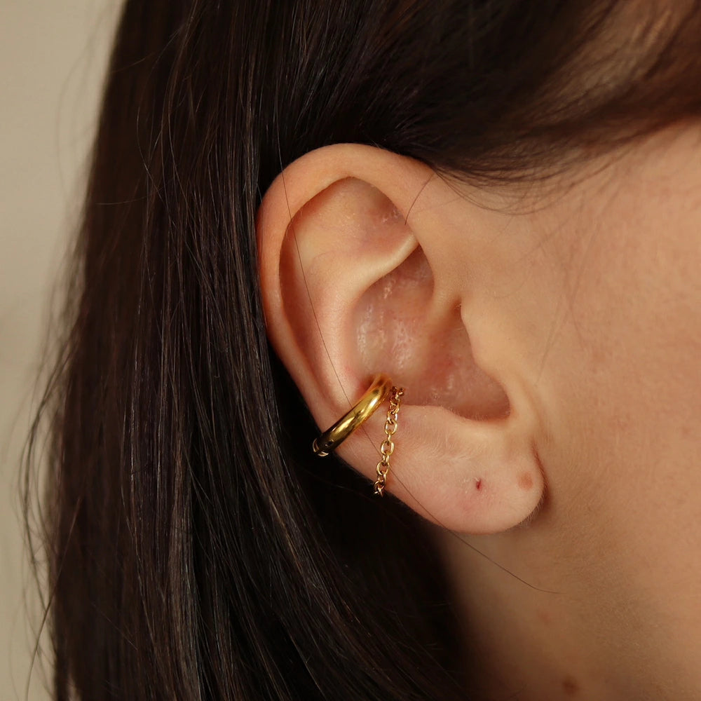 C008 stainless joint chain earcuff